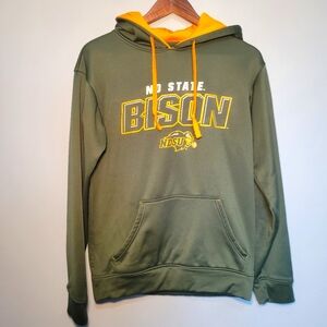 NDSU Bison Hoodie Men's Small Green Pullover‎ Sweatshirt